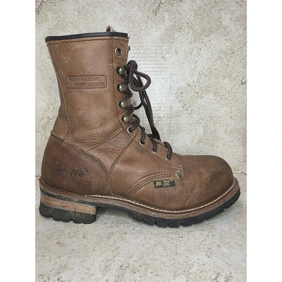Ad Tec Work Boots Mens Sz 7M Brown Oil Tanned Leather Water Resistant 1427 Shoes - Picture 6 of 15